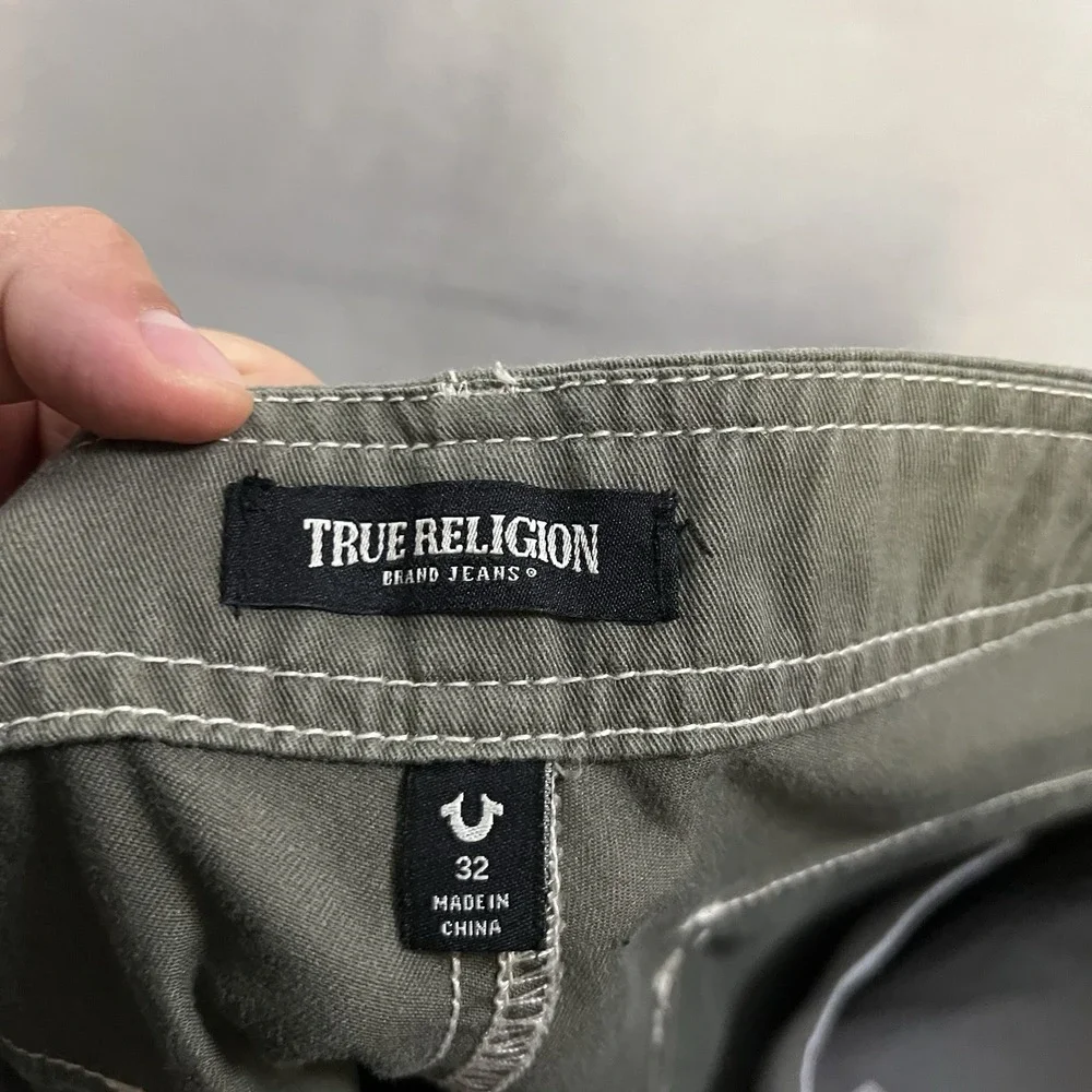 True Religion Cargo Pants Men's Size 32x31 Green Cargo Pockets Relaxed
